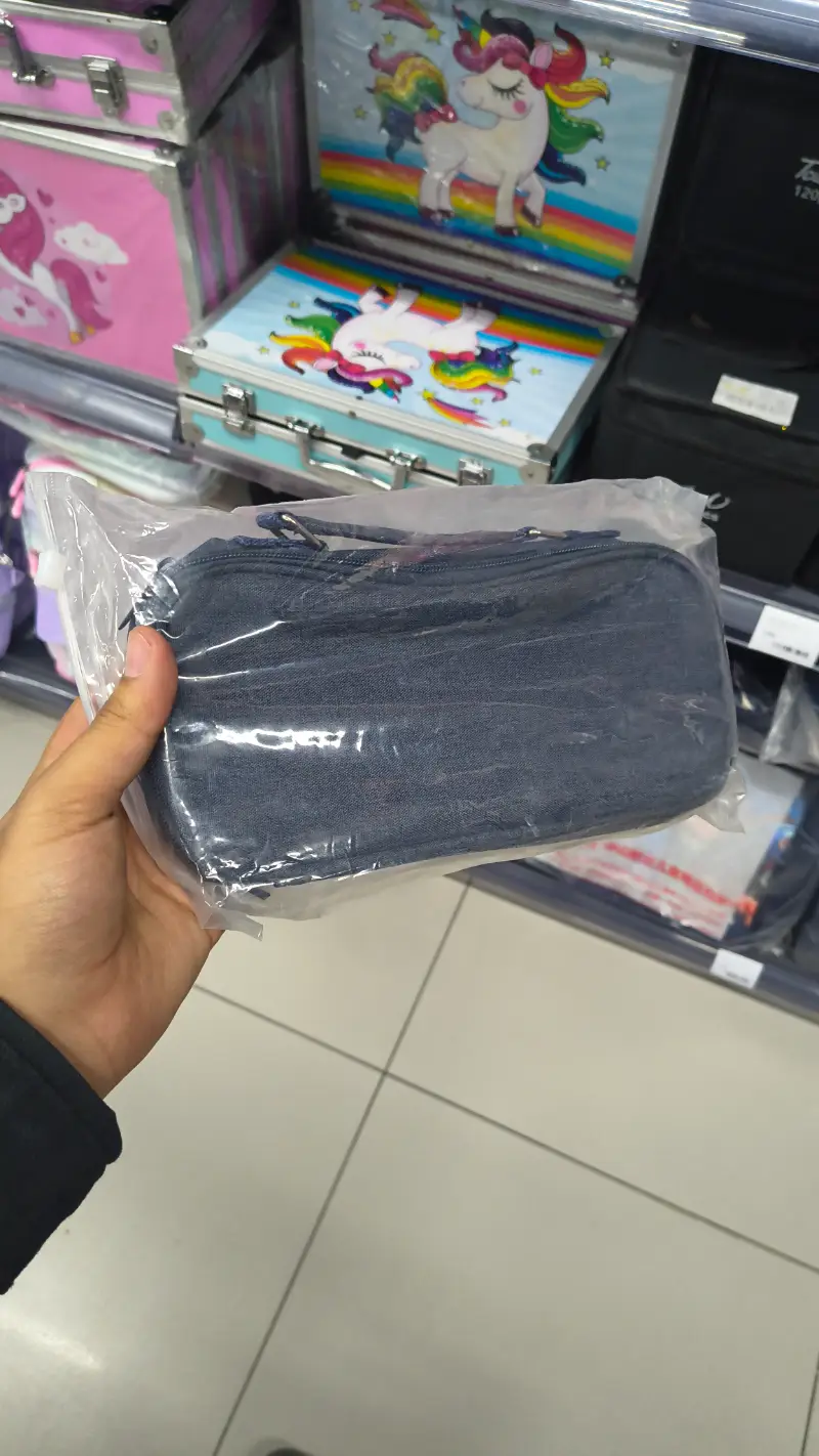 Estuche de Lápices de Mezclilla Azul