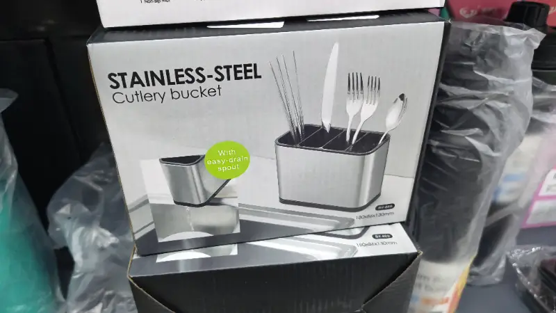 Cubo de Cubiertos de Acero Inoxidable