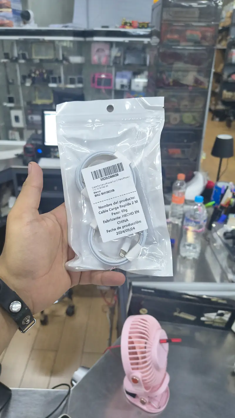 Par de cables entrada iPhone a USB C