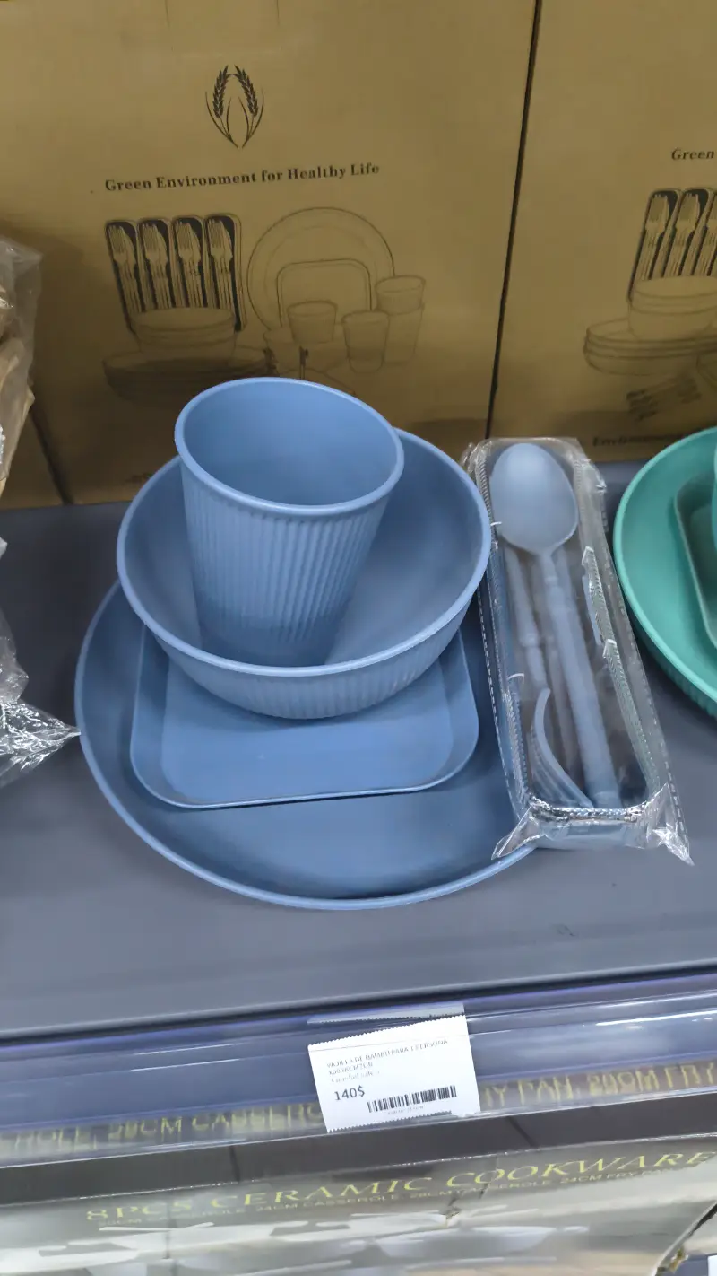 Vajilla Bambú Azul